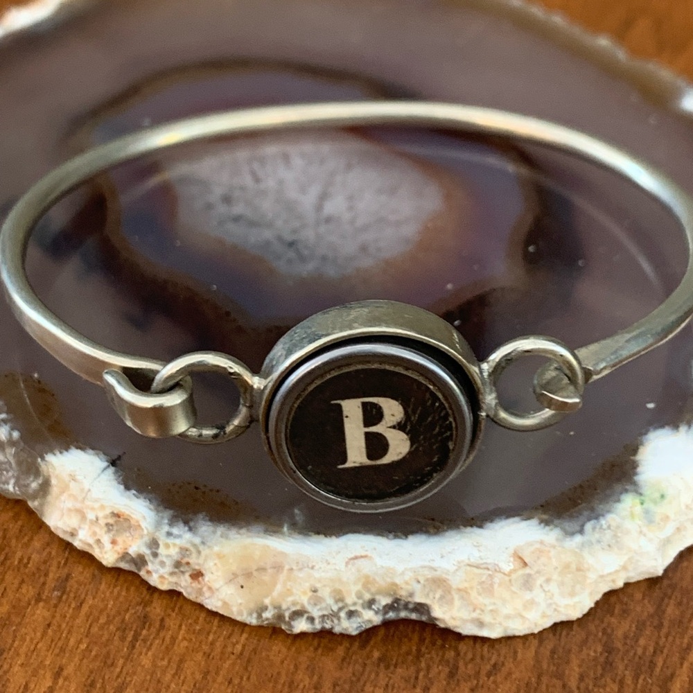 Handcrafted  B typewriter key Initial Bracelet